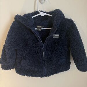 NAVY Eddie Bauer 6-12m Navy Fleece zip